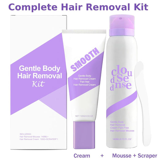 Gentle Peach Body Hair Removal Cream Kit for Sensitive Skin