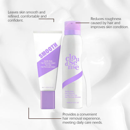 Gentle Peach Body Hair Removal Cream Kit for Sensitive Skin