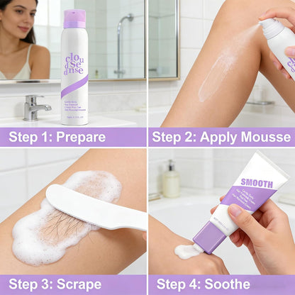 Gentle Peach Body Hair Removal Cream Kit for Sensitive Skin