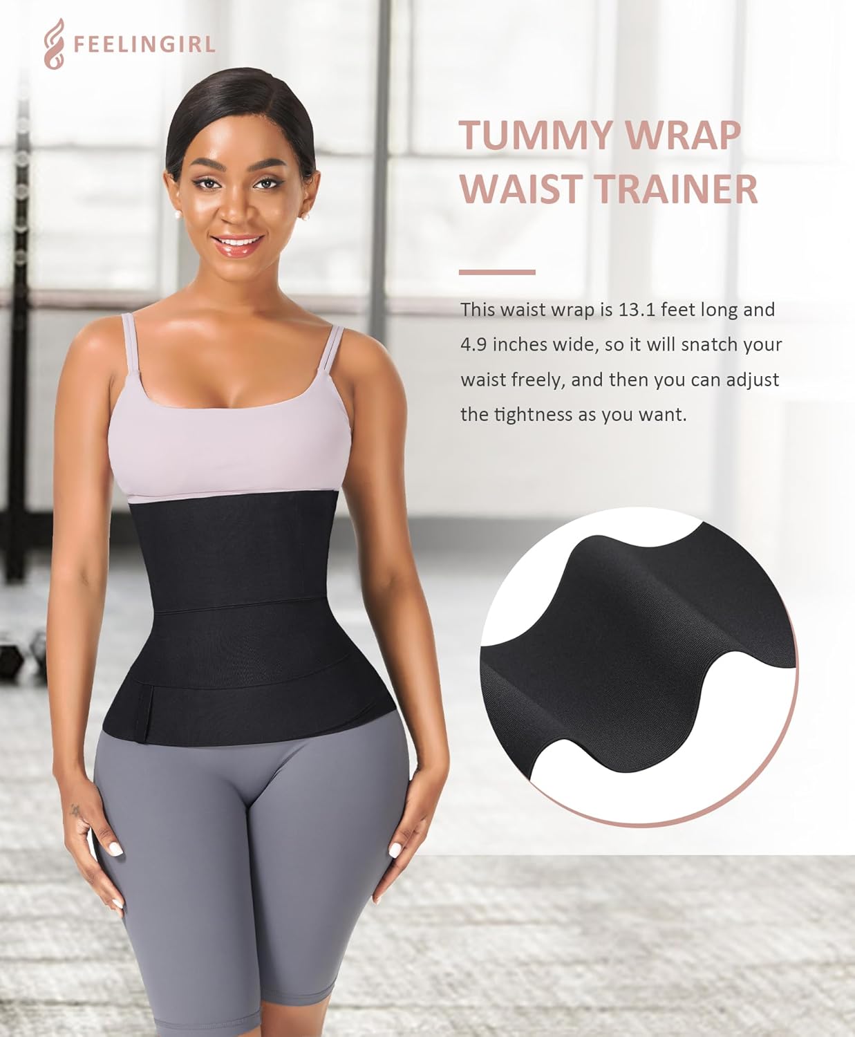 Women’s Waist Trainer Wrap – Adjustable Bandage Tummy Belt