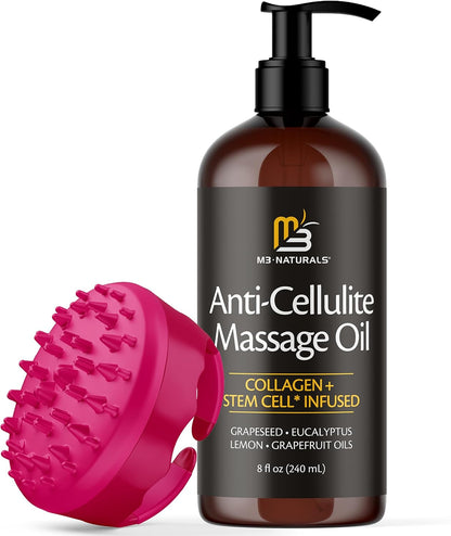 Anti-Cellulite Massage Oil with Silicone Body Brush